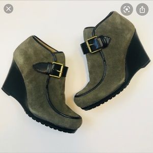 Levity Suede and leather wedge boots.